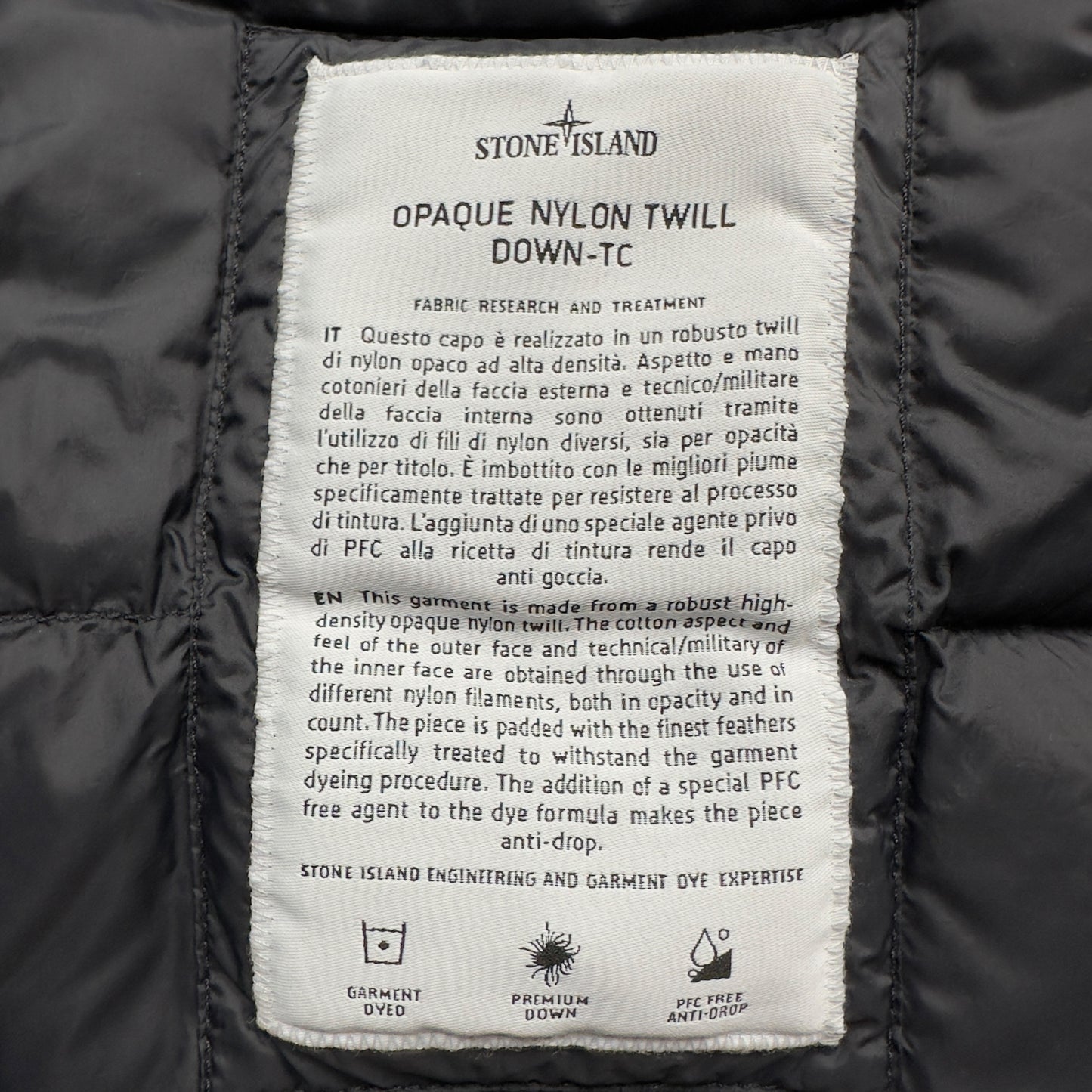 A/W 22 Stone Island Opaque Nylon Twill Down-TC Puffer Jacket - Black