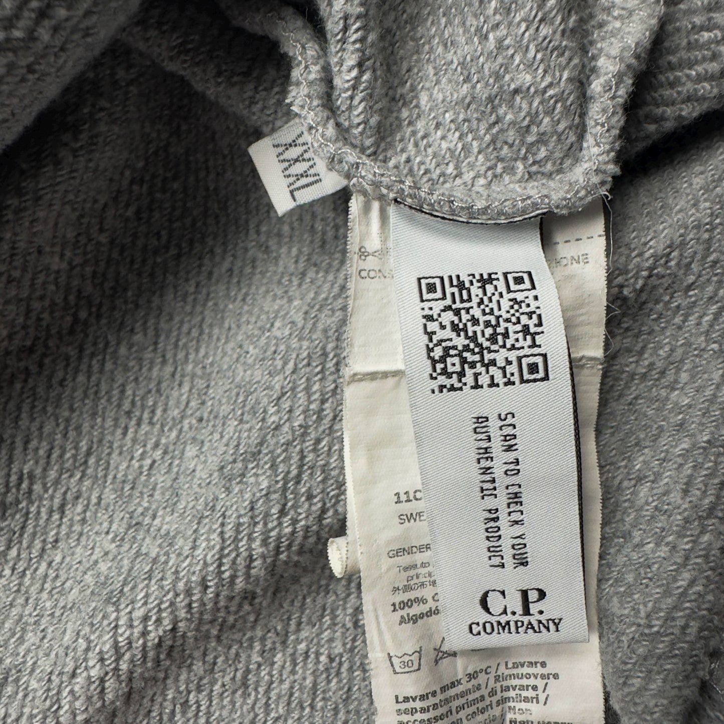 C.P. Company Diagonal Raised Fleece Crewneck Sweater - Grey