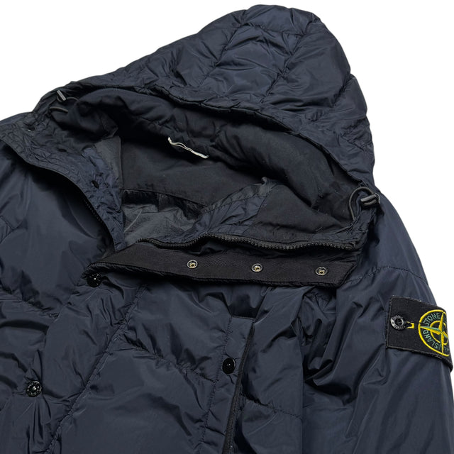 A/W 13 Stone Island Crinkle Reps Down Puffer Parka Jacket - Navy