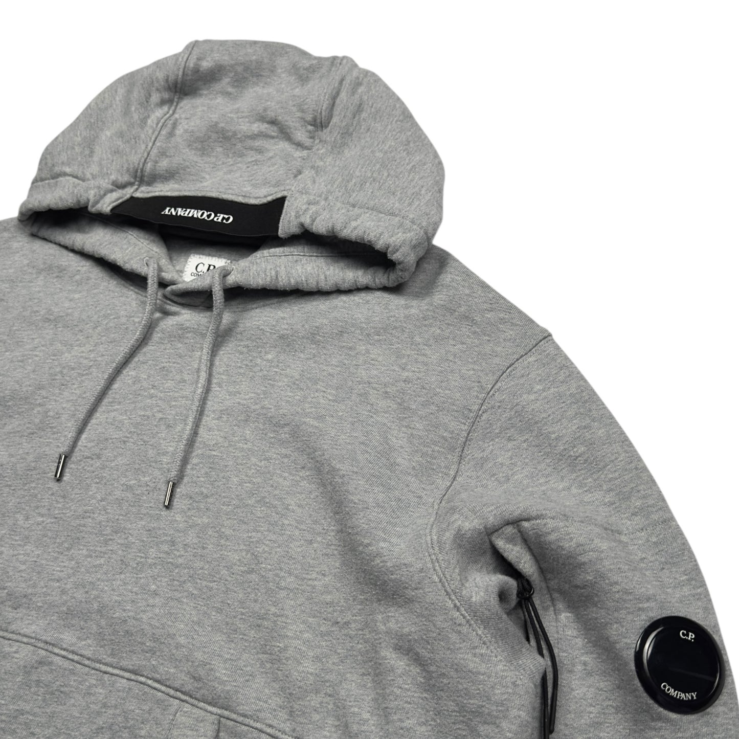 C.P. Company Diagonal Fleece Lens Hoodie - Grey