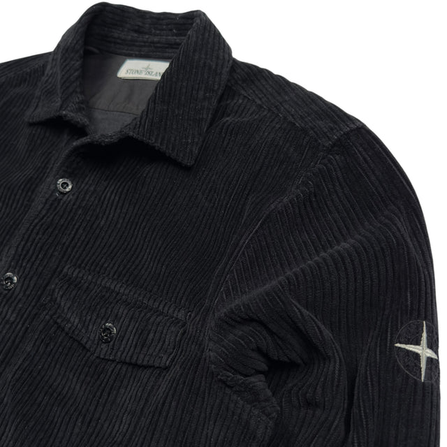 A/W 21 Stone Island Corduroy 2 Pocket Overshirt - Black