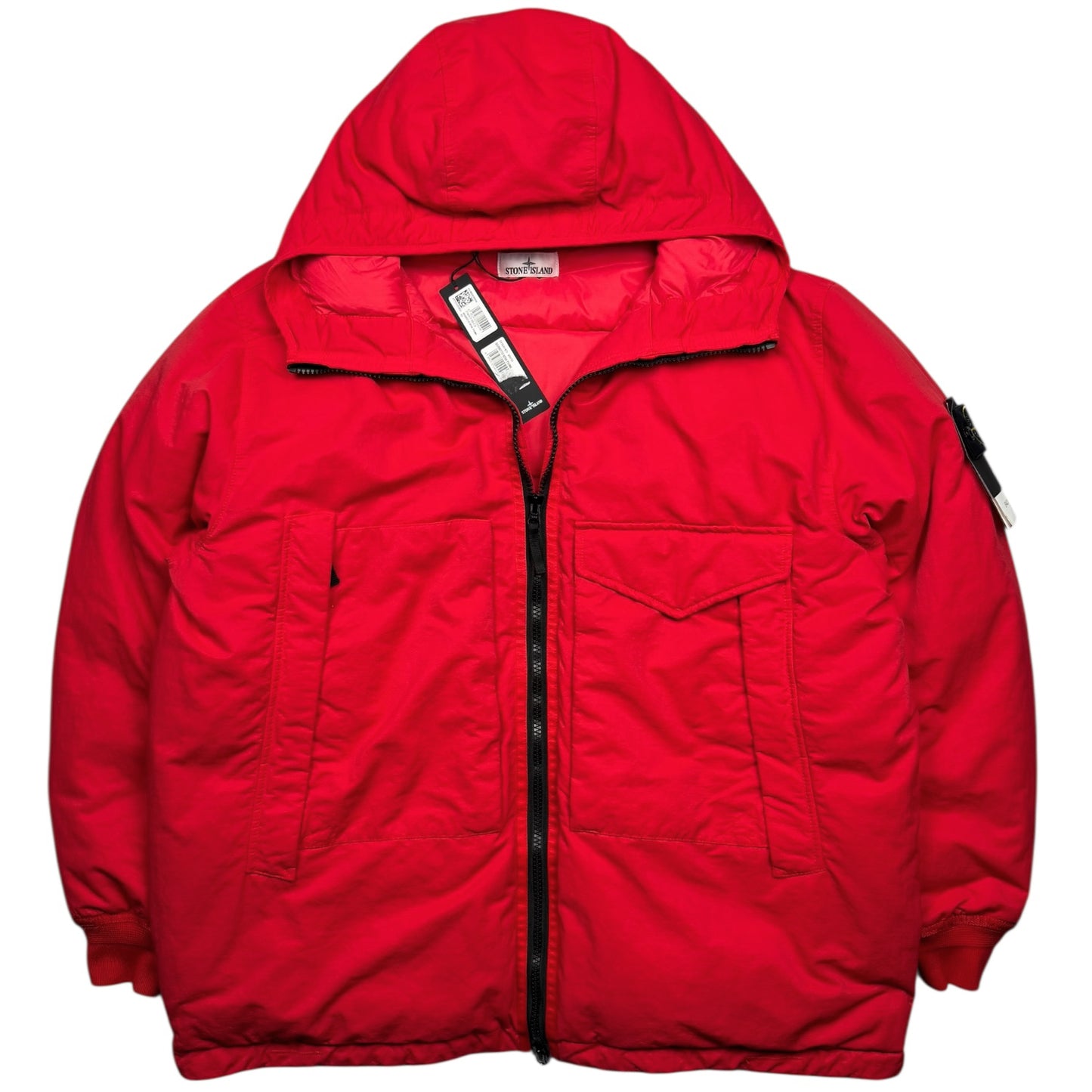 A/W 22 Stone Island Opaque Nylon Twill Down-TC Balaclava Puffer Jacket - Red