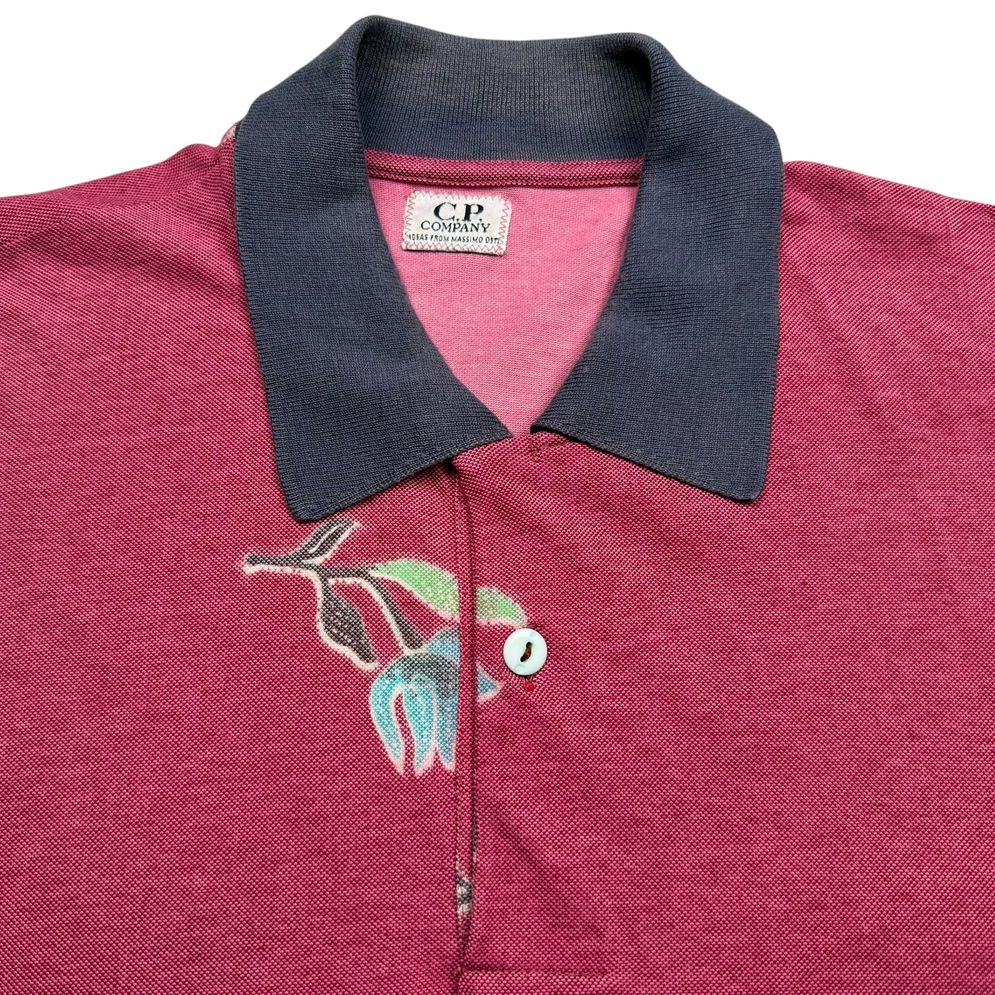 80's C.P. Company Floral Print Vintage Polo Shirt