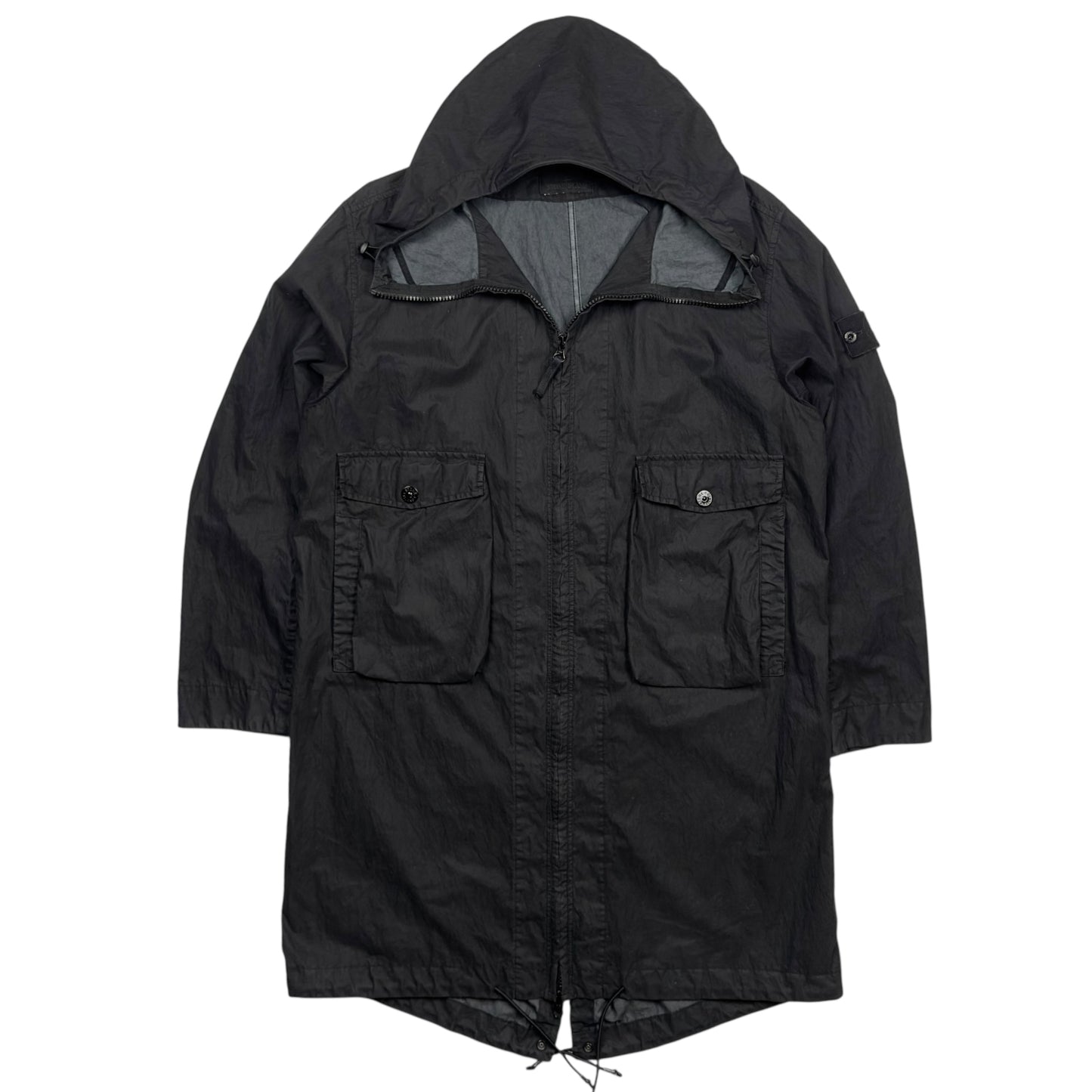 S/S 19 Stone Island 50 Fili Resinata Ghost Parka - Black
