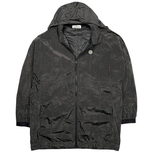 A/W 16 Stone Island House Check Jacquard Nylon Metal Black Watro Parka Jacket