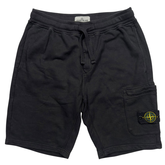 A/W 22 Stone Island Cotton Jersey Cargo Shorts - Black