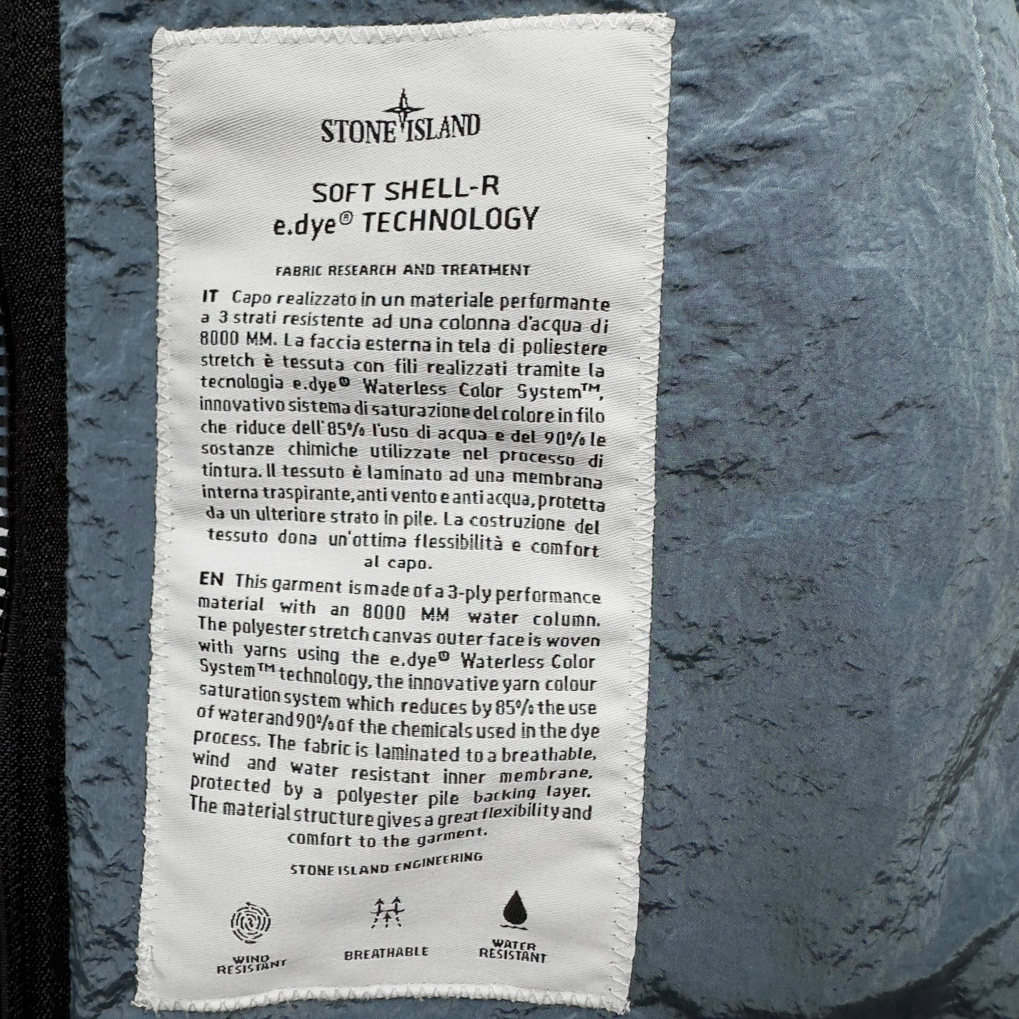 A/W 22 Stone Island Soft Shell R e.dye Jacket - Blue