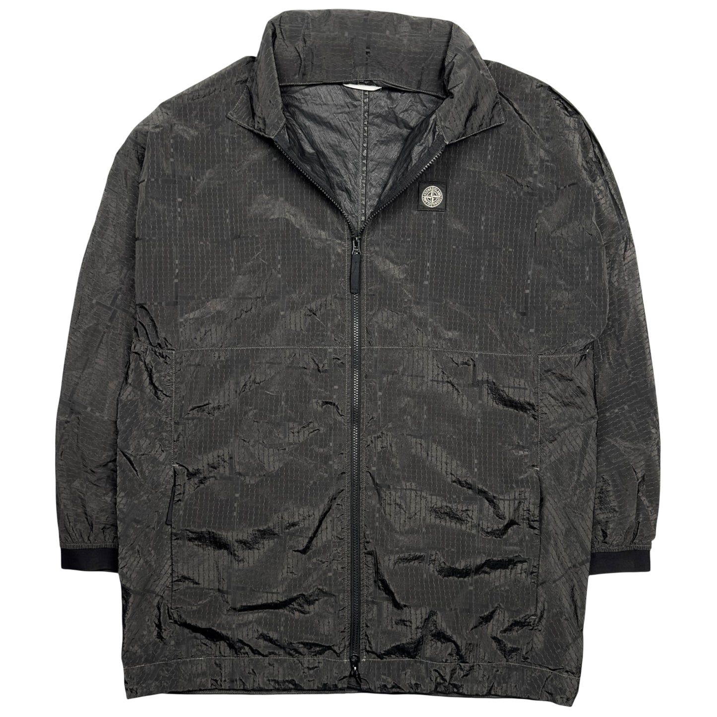 A/W 16 Stone Island House Check Jacquard Nylon Metal Black Watro Parka Jacket