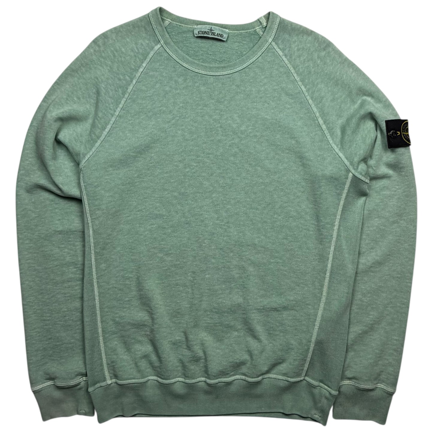 S/S 21 Stone Island Old Effect Crewneck Sweater - Mint Green