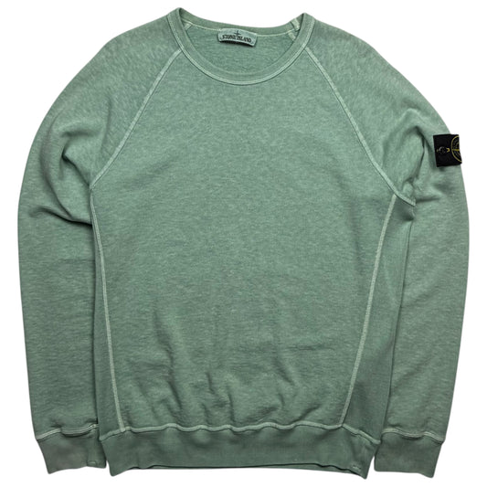 S/S 21 Stone Island Old Effect Crewneck Sweater - Mint Green