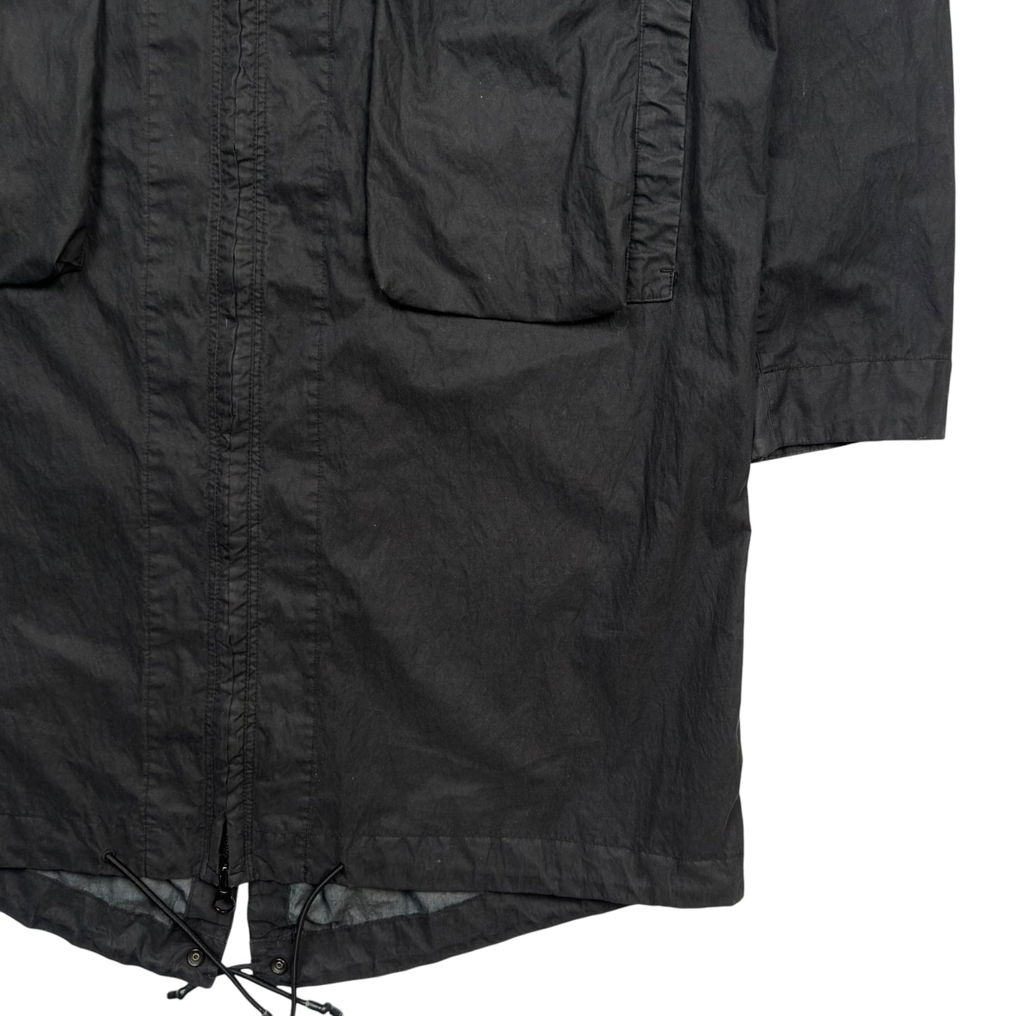 S/S 19 Stone Island 50 Fili Resinata Ghost Parka - Black