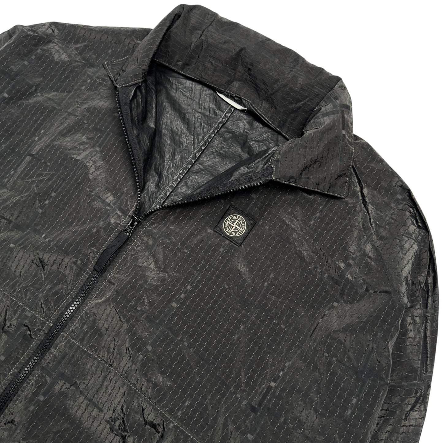 A/W 16 Stone Island House Check Jacquard Nylon Metal Black Watro Parka Jacket