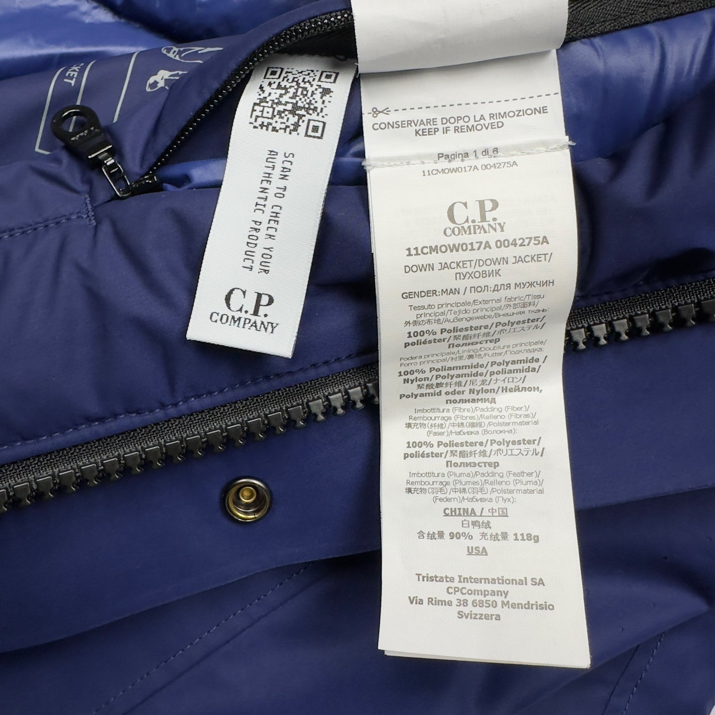 C.P. Company Micro M Down Jacket - Navy