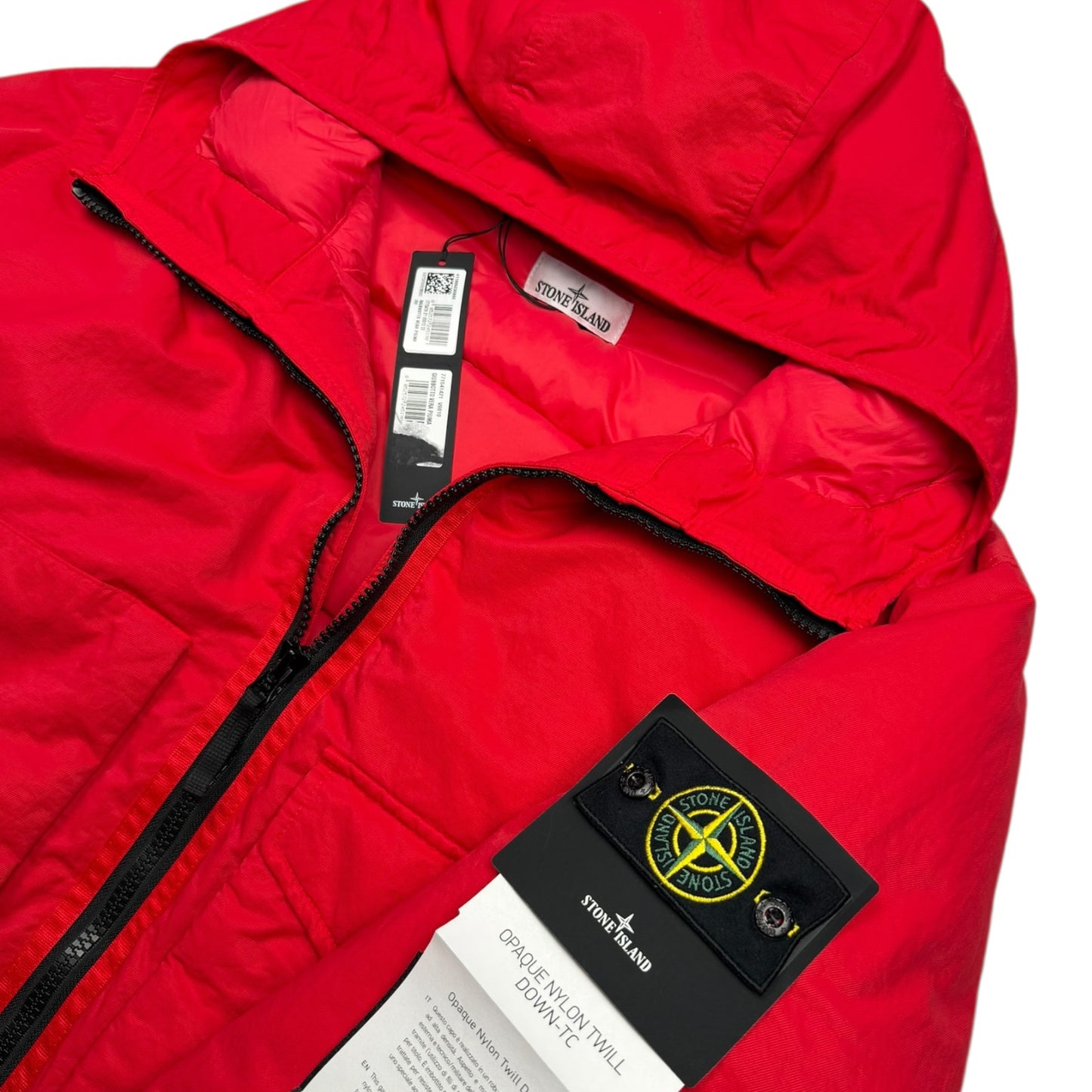 A/W 22 Stone Island Opaque Nylon Twill Down-TC Balaclava Puffer Jacket - Red