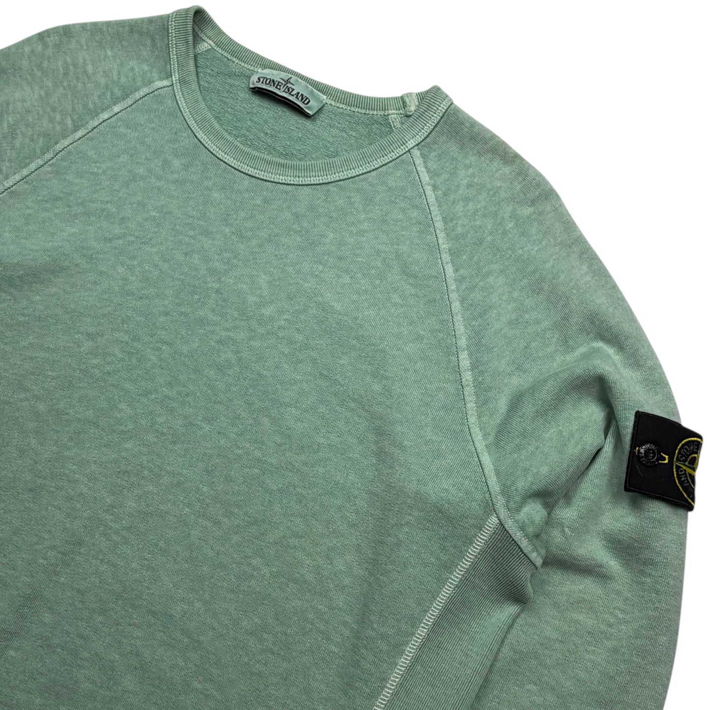 S/S 21 Stone Island Old Effect Crewneck Sweater - Mint Green