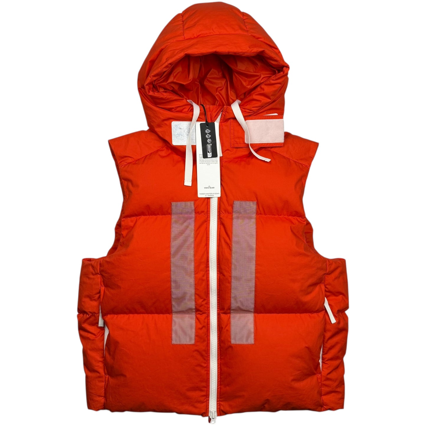 A/W 23 Stone Island Marina Rubber Wax Poplin Down Reflective Puffer Gilet