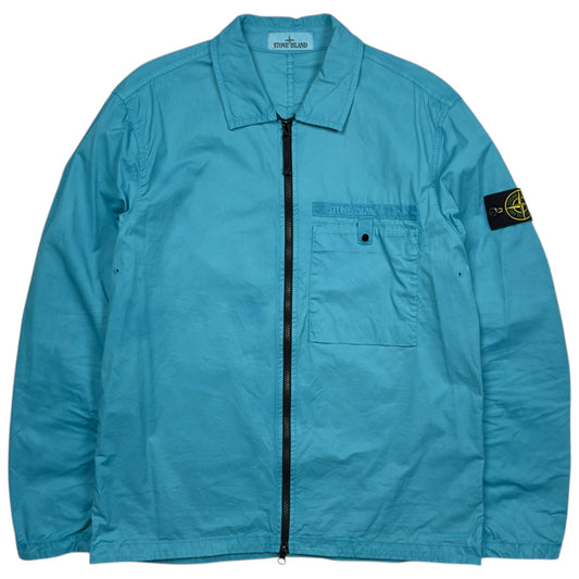S/S 22 Stone Island Supima Cotton Overshirt - Blue