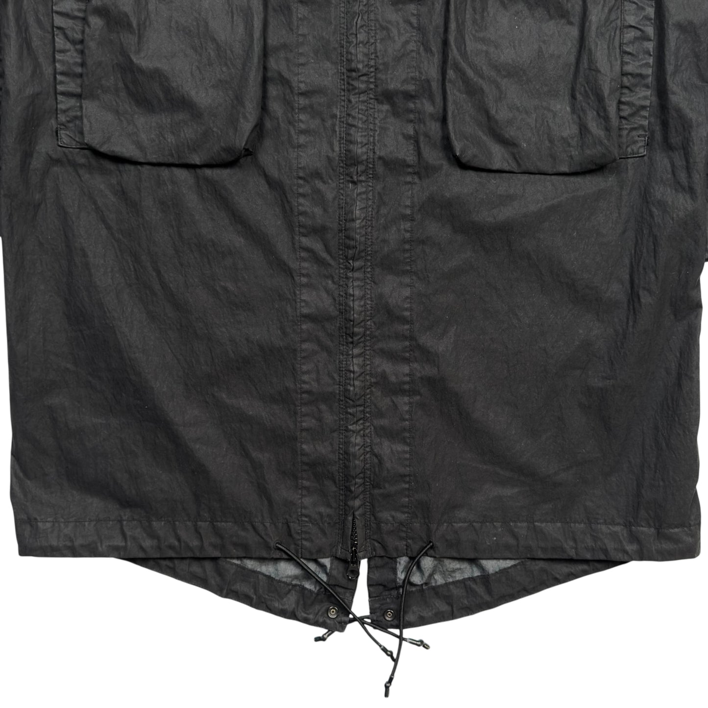 S/S 19 Stone Island 50 Fili Resinata Ghost Parka - Black
