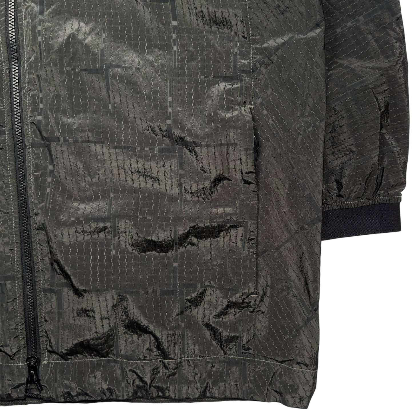 A/W 16 Stone Island House Check Jacquard Nylon Metal Black Watro Parka Jacket