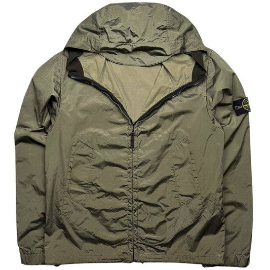 A/W 08 Stone Island Nylon Metal Flock Jacket - Silver Green