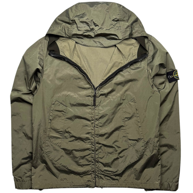 A/W 08 Stone Island Nylon Metal Flock Jacket - Silver Green