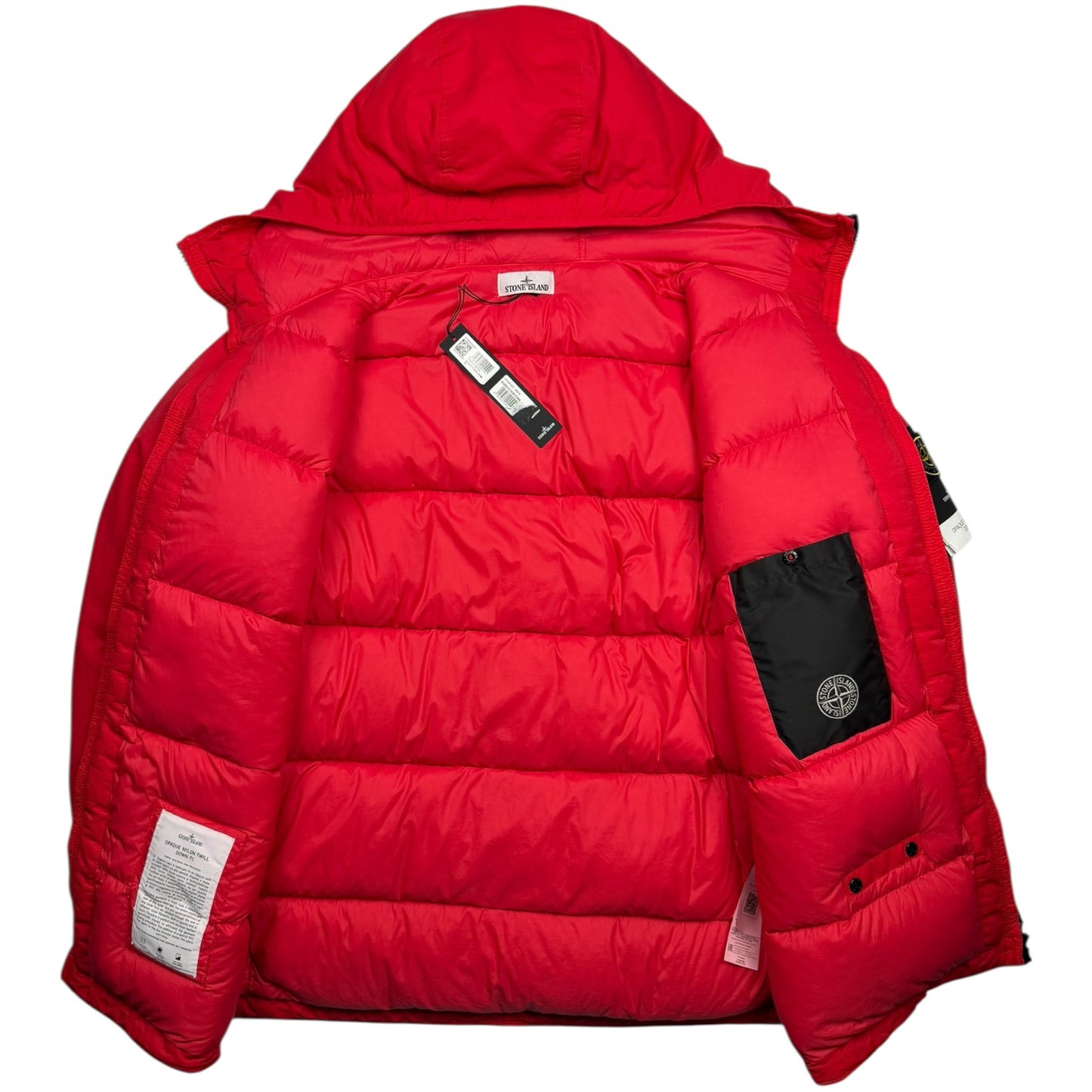 A/W 22 Stone Island Opaque Nylon Twill Down-TC Balaclava Puffer Jacket - Red