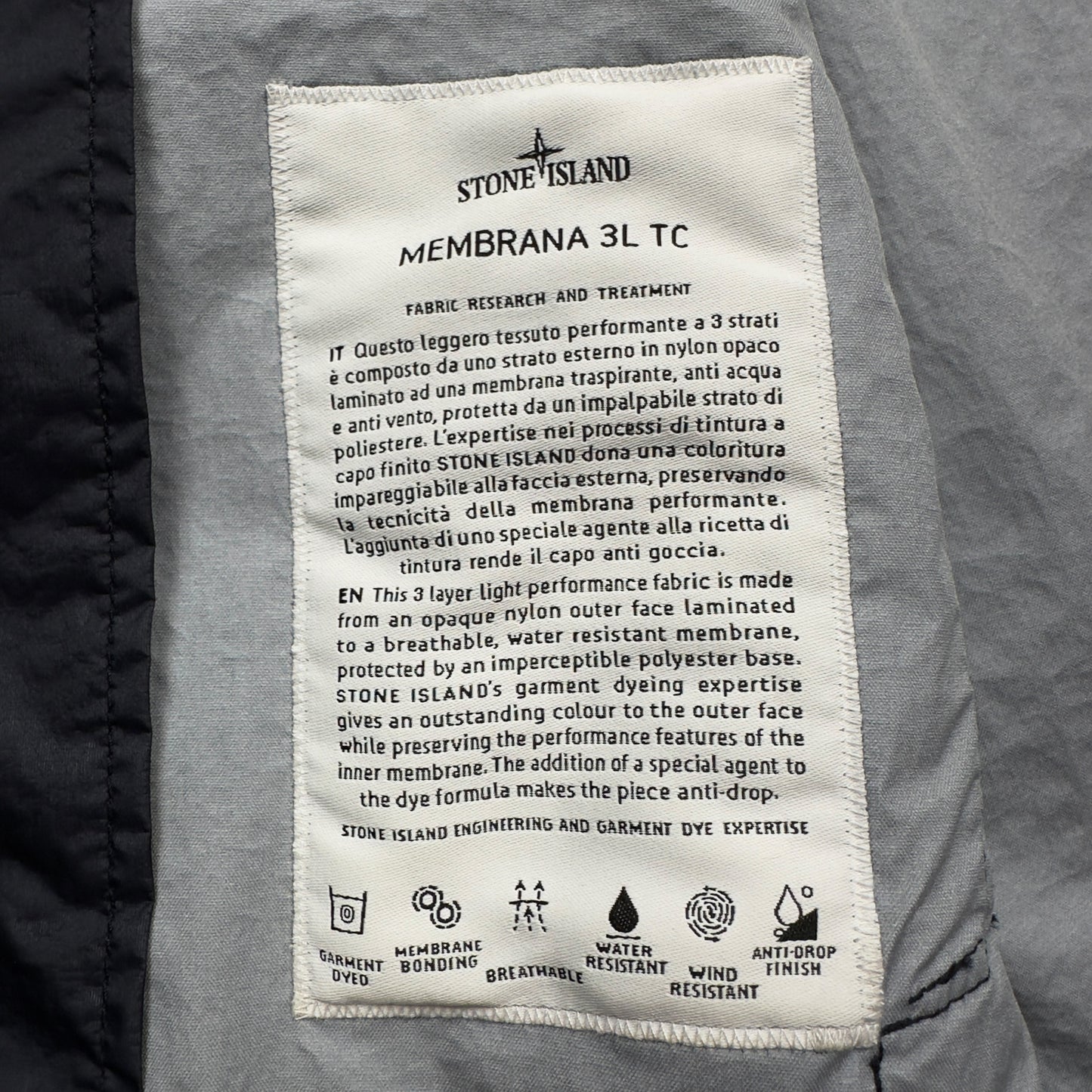 S/S 23 Stone Island Membrana 3L TC Jacket - Navy