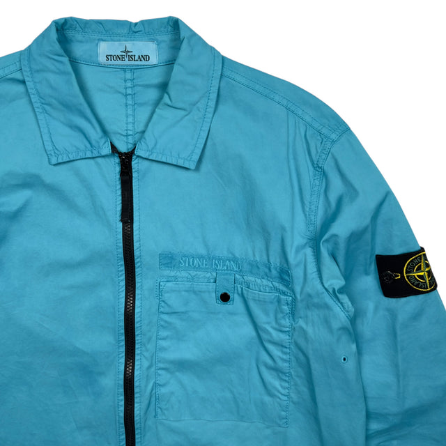 S/S 22 Stone Island Supima Cotton Overshirt - Blue