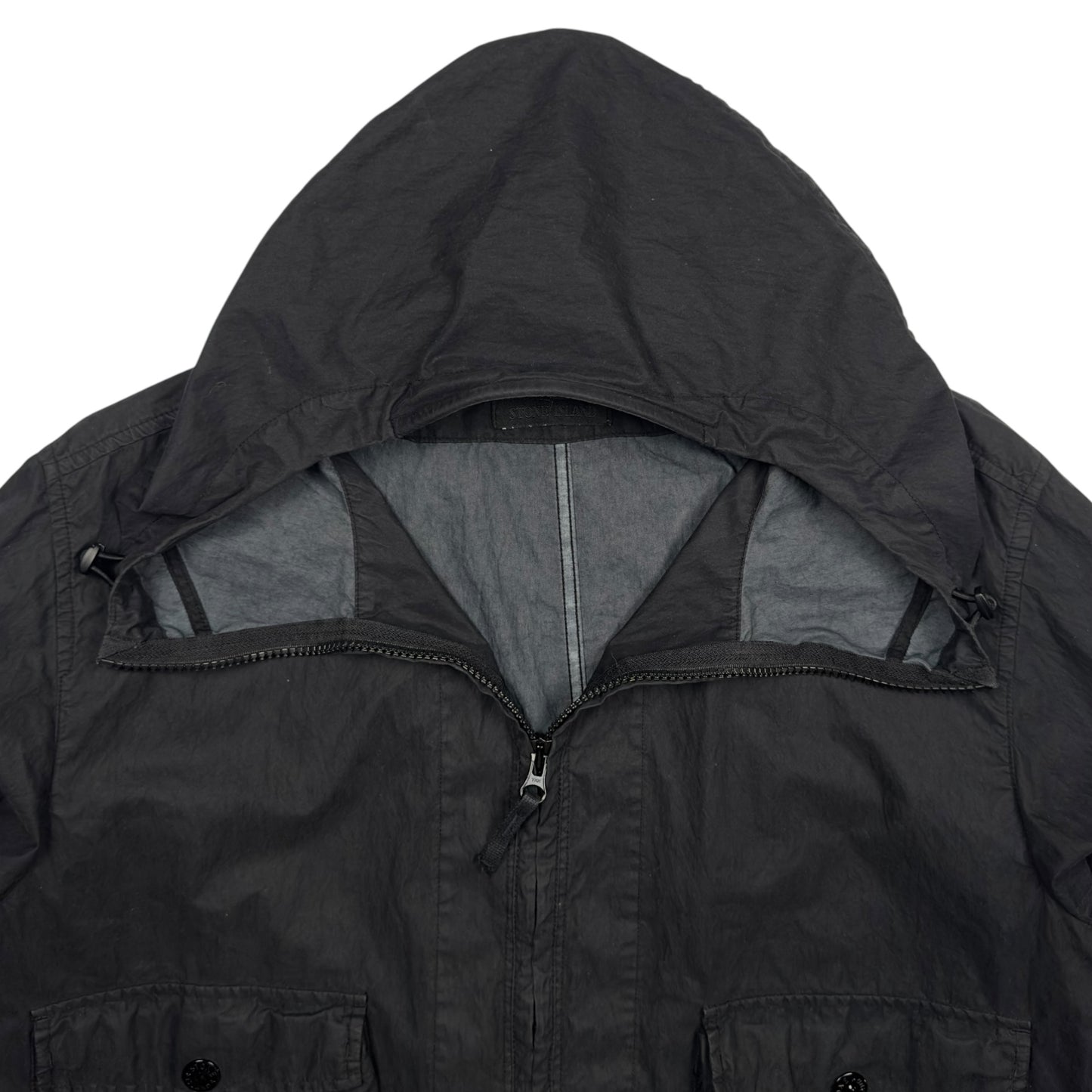 S/S 19 Stone Island 50 Fili Resinata Ghost Parka - Black