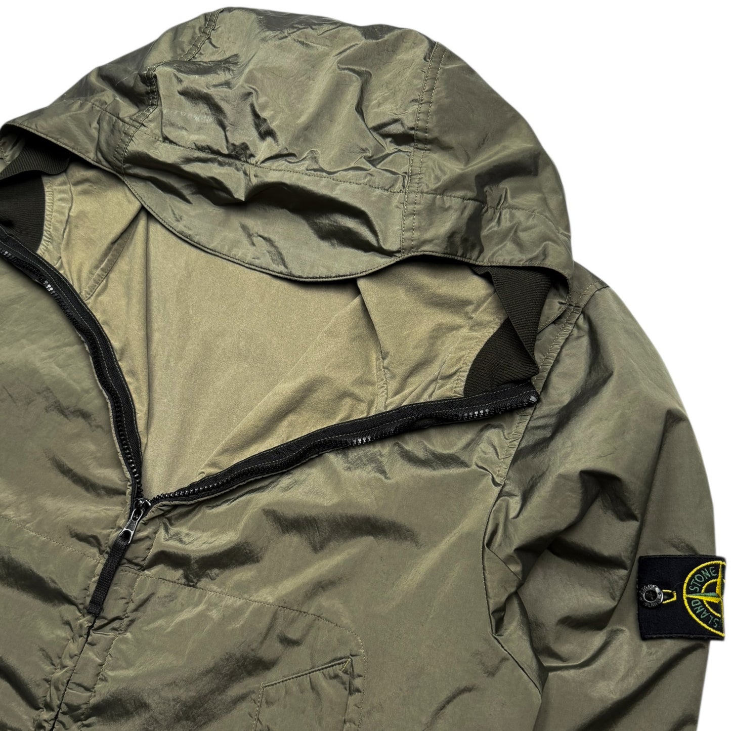 A/W 08 Stone Island Nylon Metal Flock Jacket - Silver Green
