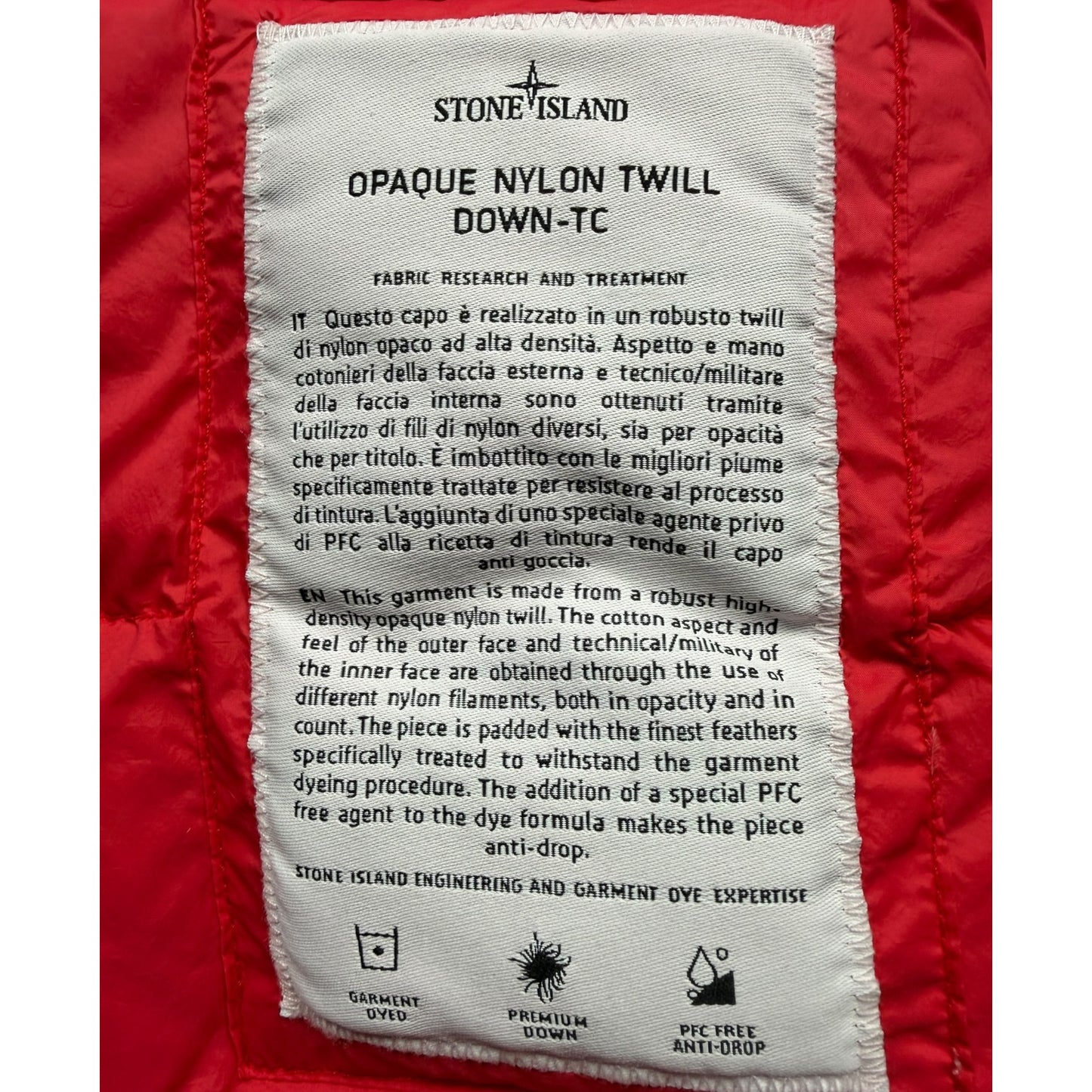 A/W 22 Stone Island Opaque Nylon Twill Down-TC Balaclava Puffer Jacket - Red