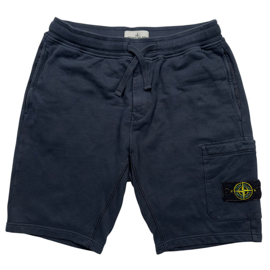 A/W 22 Stone Island Cotton Jersey Cargo Shorts - Navy