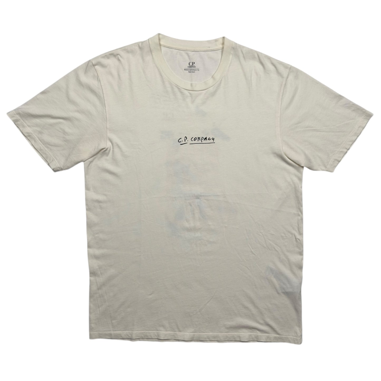 C.P. Company Bianco Naturale Back Print T-Shirt