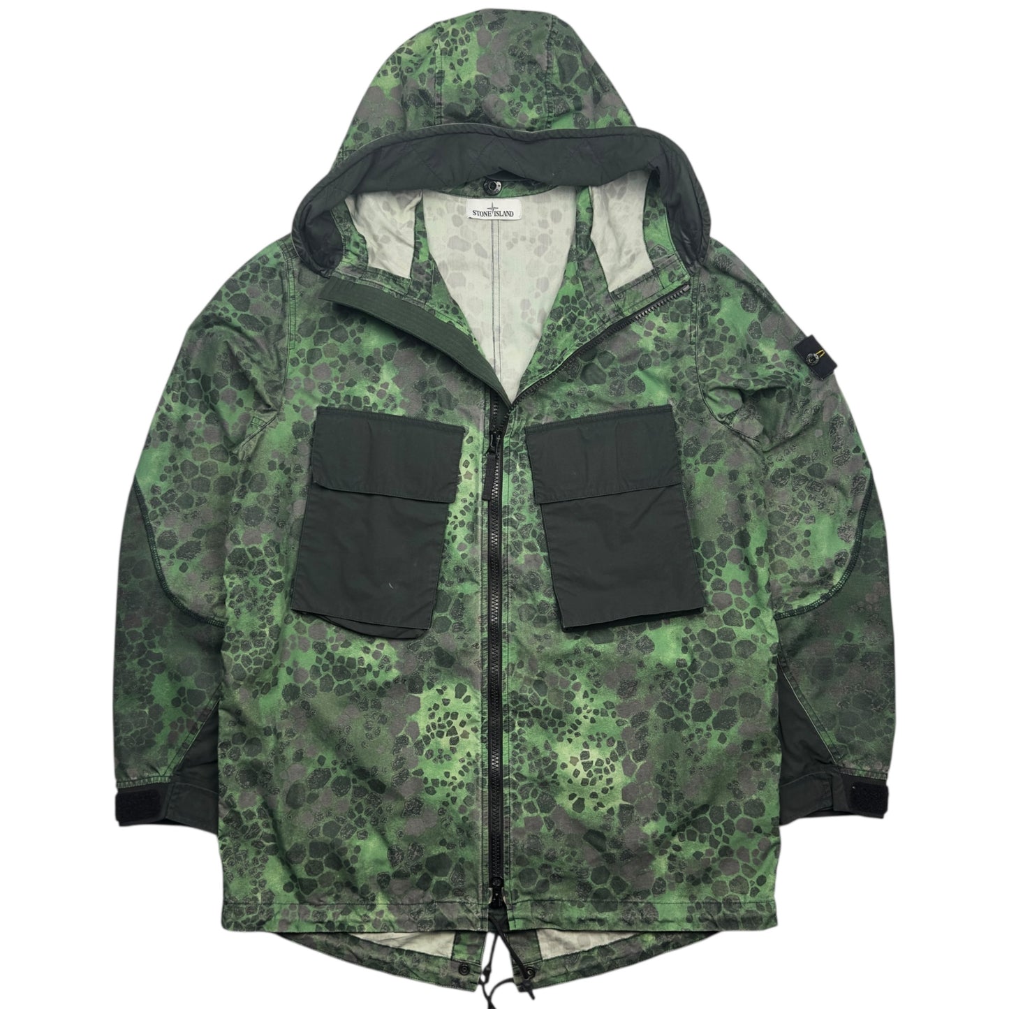 S/S 18 Stone Island Alligator Camo Light Cotton / Nylon Rep Parka