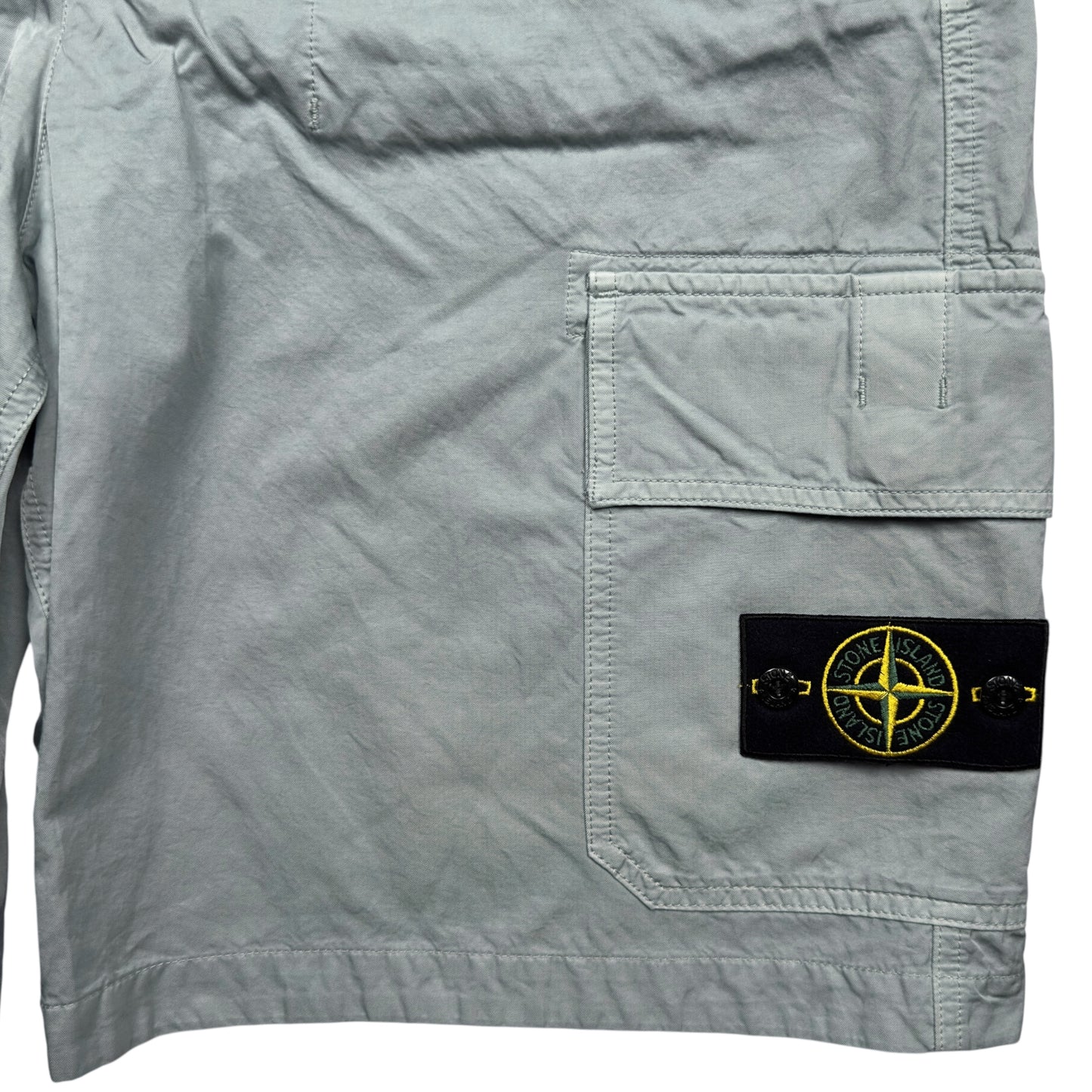S/S 23 Stone Island Cupro Cotton Twill - Wide Leg Bermuda Cargo Shorts