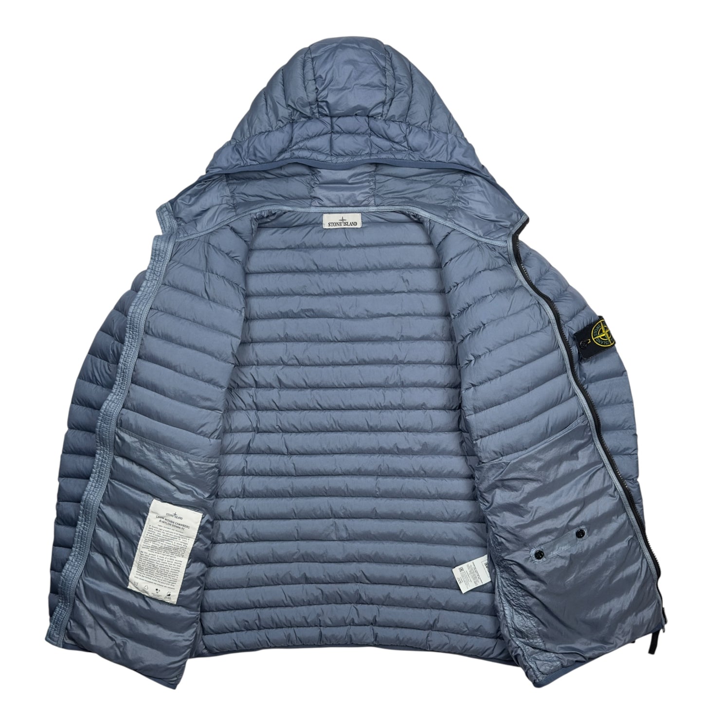 A/W 22 Stone Island Loom Woven Chambers R-Nylon Down TC Puffer Jacket - Avio Blue