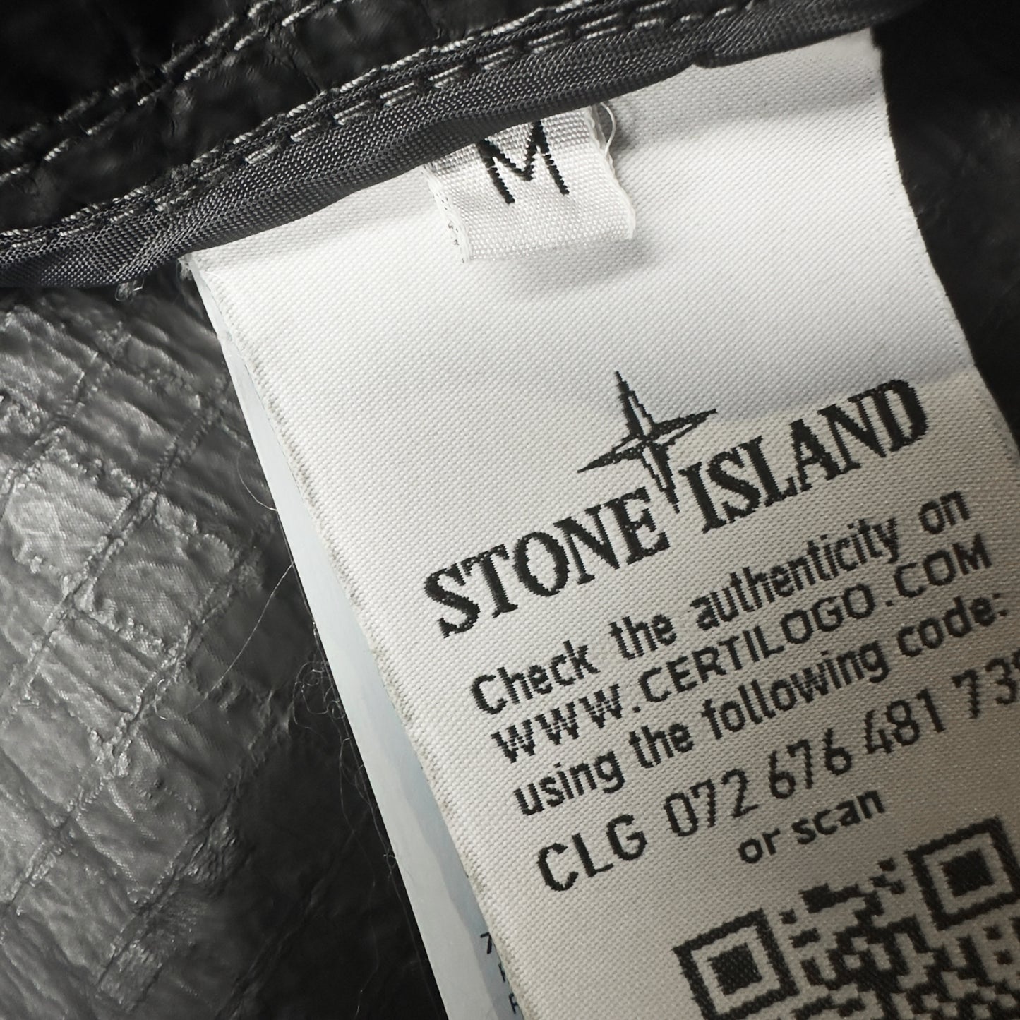 A/W 16 Stone Island House Check Jacquard Nylon Metal Black Watro Parka Jacket