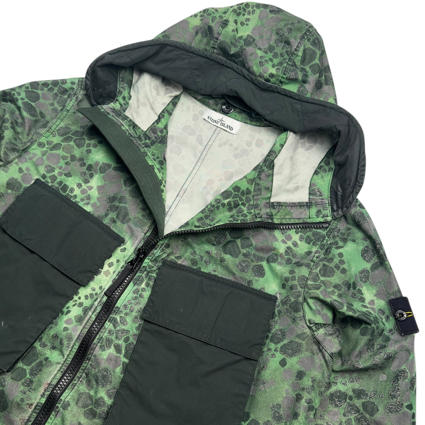 S/S 18 Stone Island Alligator Camo Light Cotton / Nylon Rep Parka