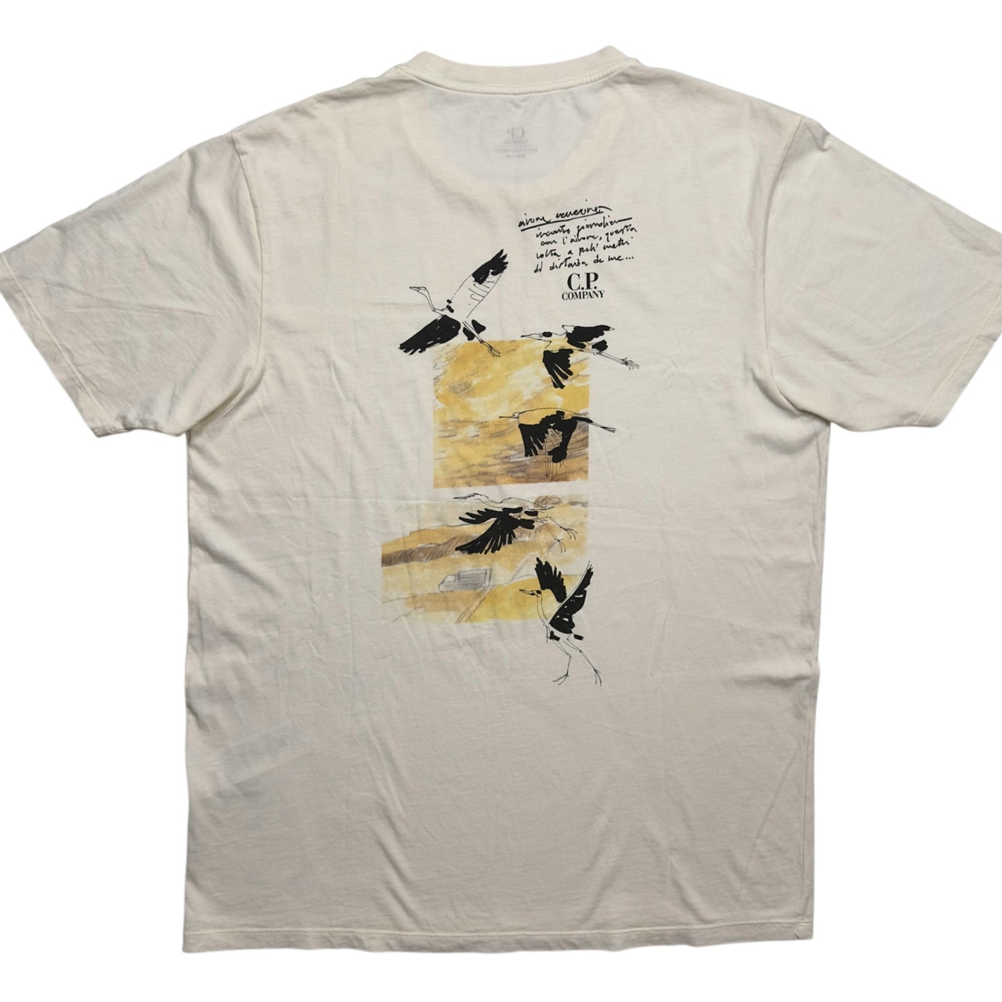 C.P. Company Bianco Naturale Back Print T-Shirt