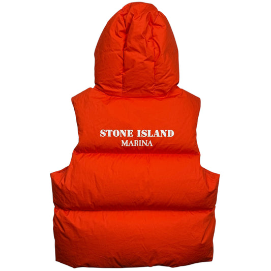 A/W 23 Stone Island Marina Rubber Wax Poplin Down Reflective Puffer Gilet
