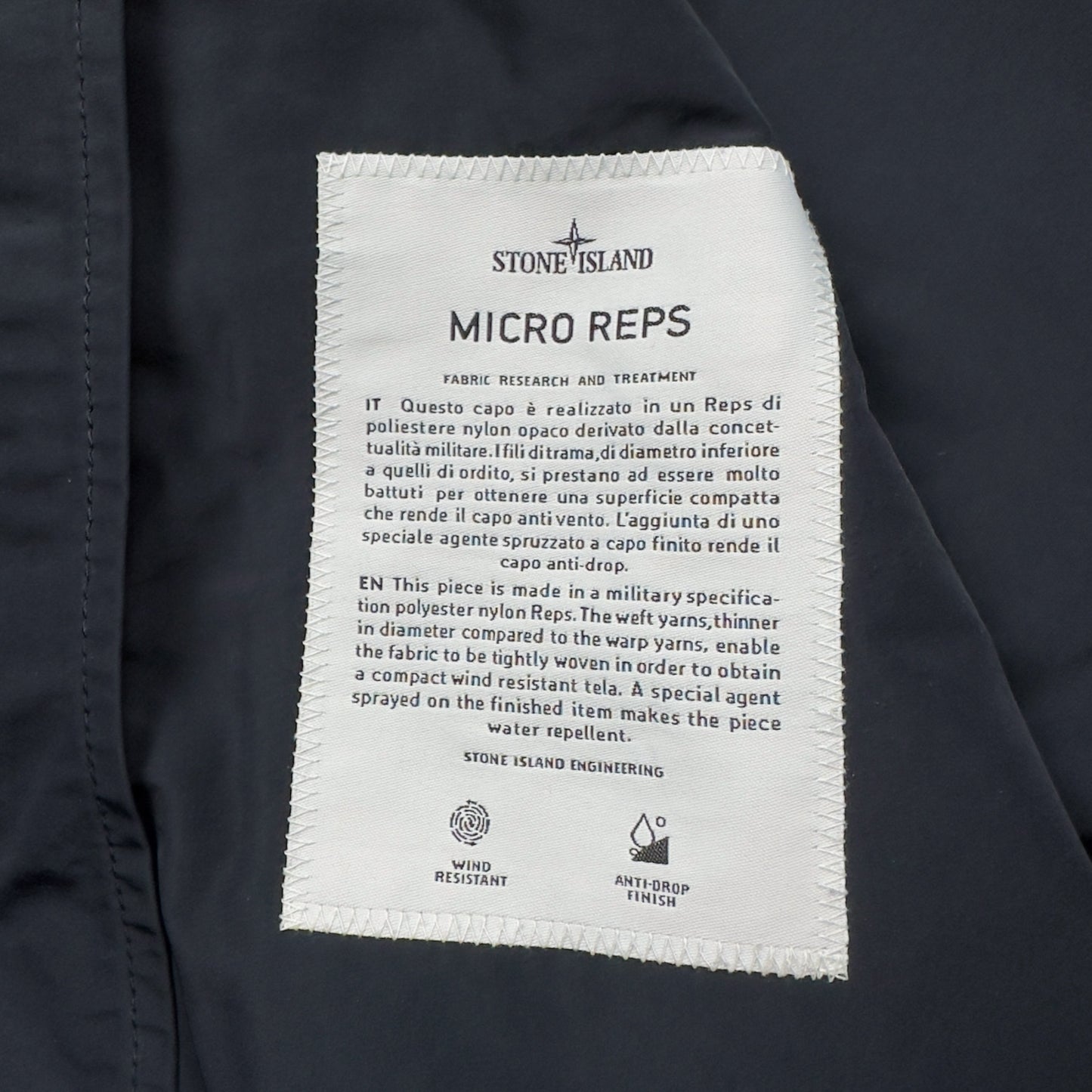 S/S 18 Stone Island Micro Reps Parka Jacket - Navy