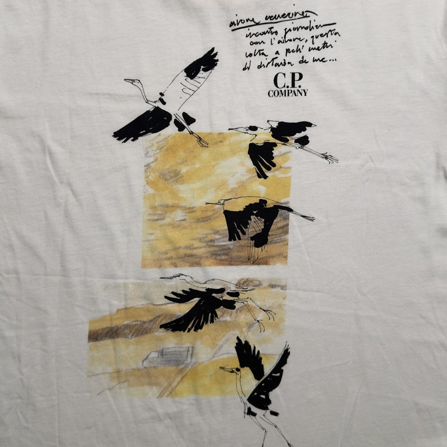 C.P. Company Bianco Naturale Back Print T-Shirt