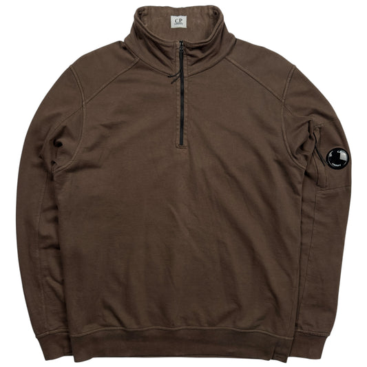 C.P. Company Lightweight Quarter Zip Sweater - Brown