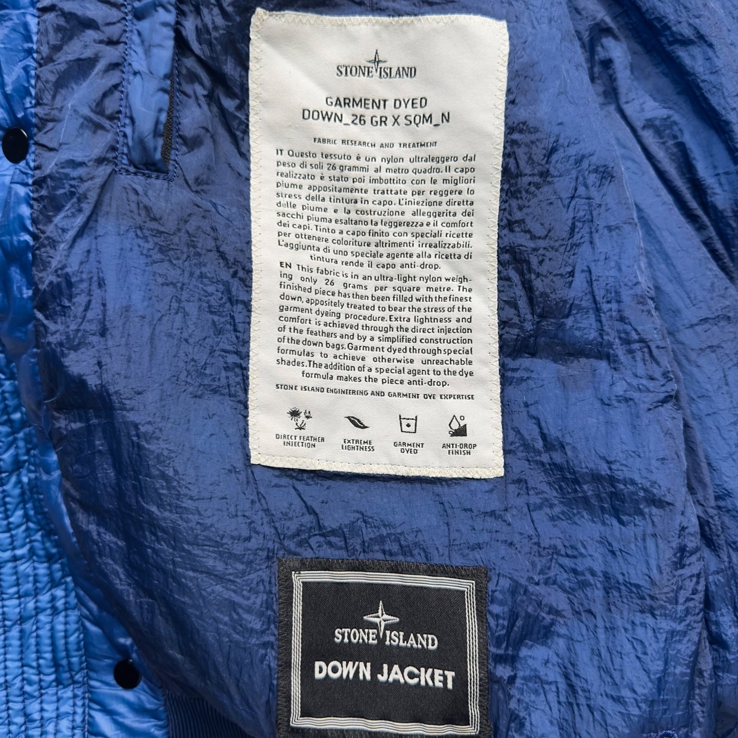 A/W 11 Stone Island Down_26 GR X SQM_N Down Puffer Jacket - Blue