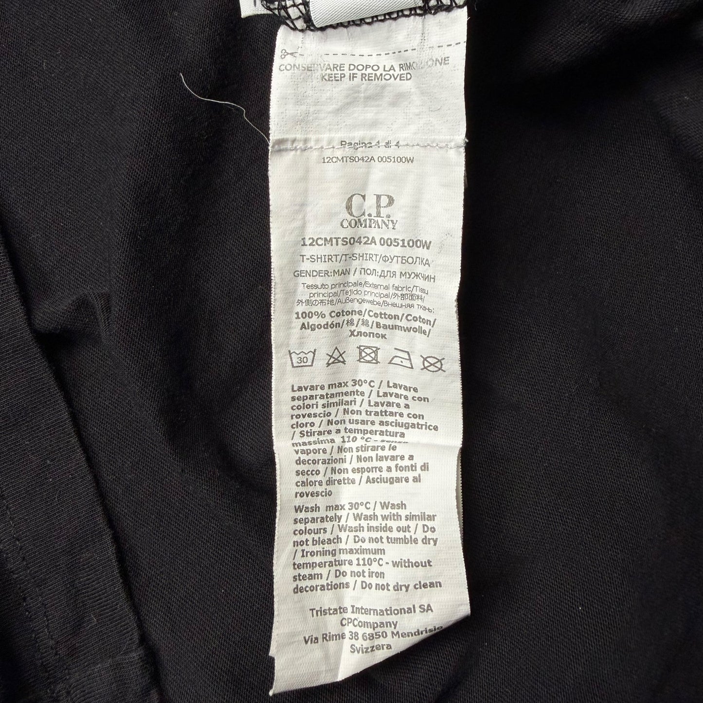 C.P. Company Big Stitch Logo T-Shirt - Black