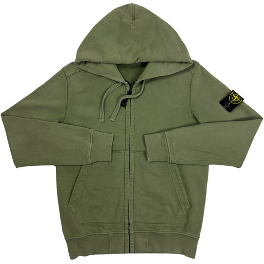A/W 17 Stone Island Full Zip Hoodie - Light Khaki Green