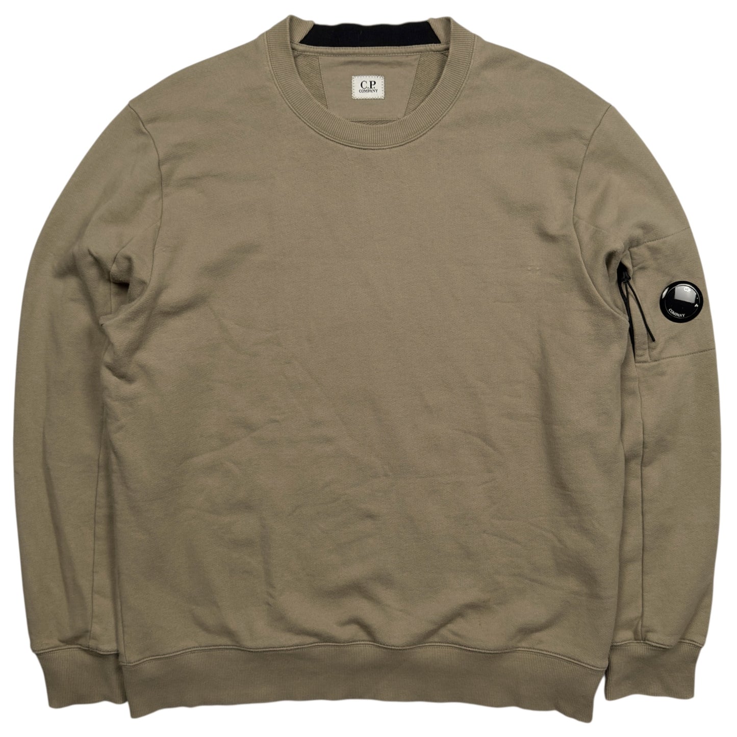C.P. Company Diagonal Raised Fleece Crewneck Sweater - Beige