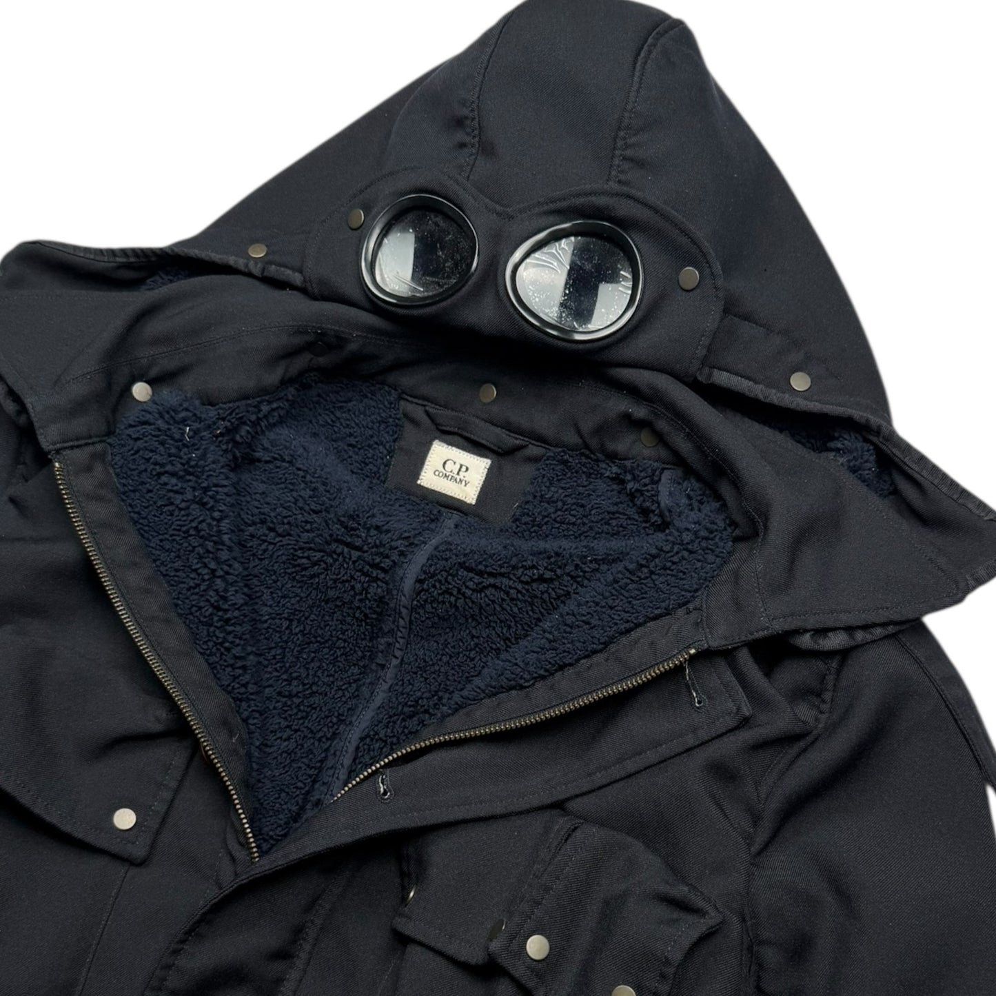 C.P. Company Fleece Lined Goggle Jacket - Black