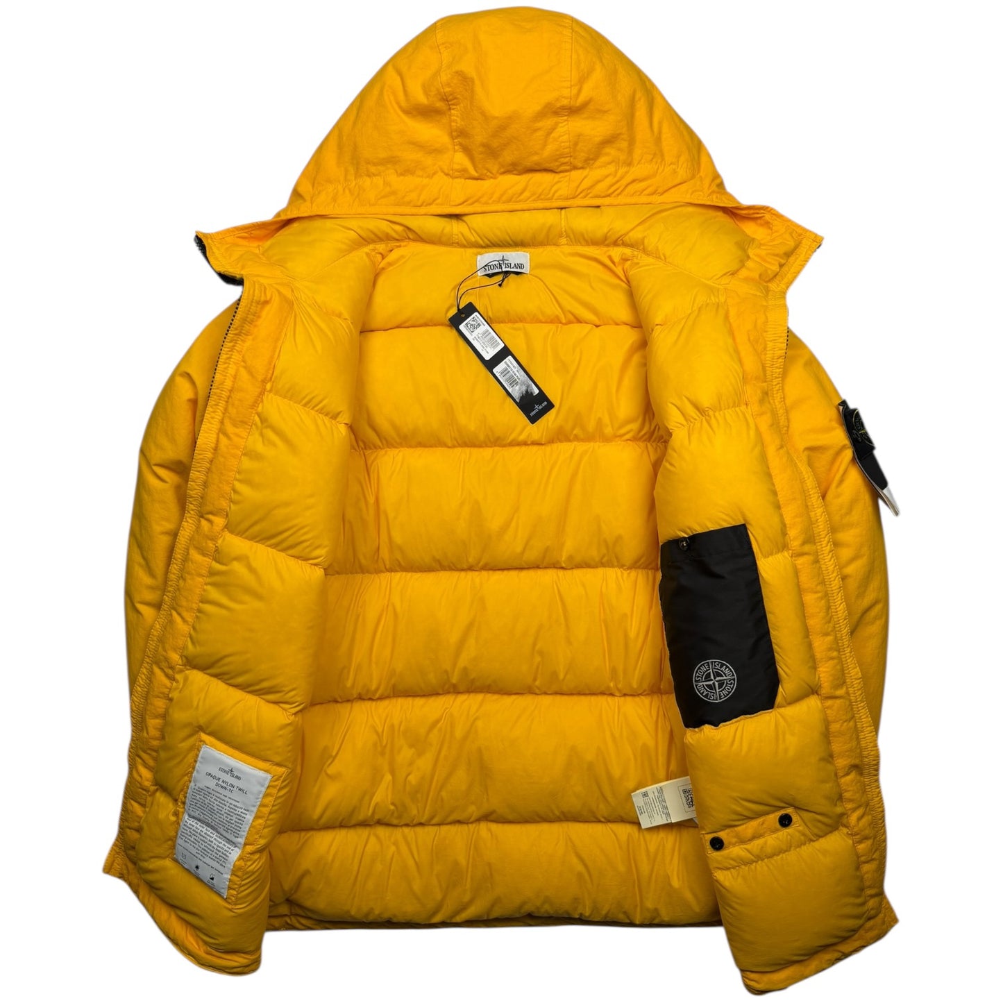 A/W 22 Stone Island Opaque Nylon Twill Down-TC Balaclava Puffer Jacket - Yellow