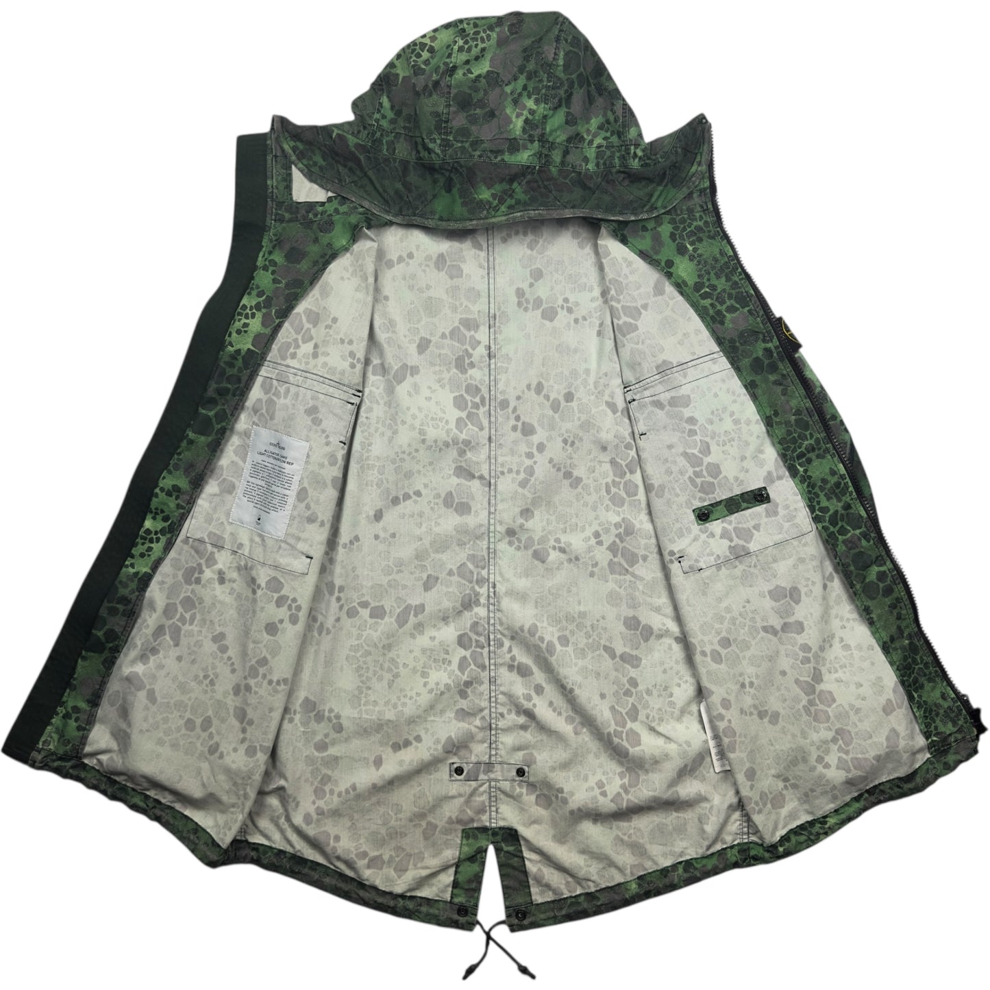 S/S 18 Stone Island Alligator Camo Light Cotton / Nylon Rep Parka